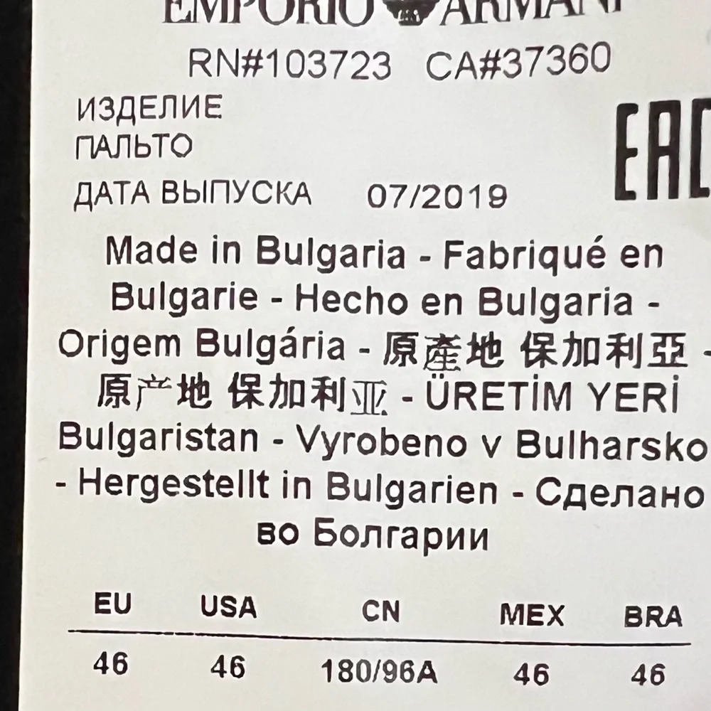 Authentic Emporio‎ Armani Herringbone Double-Breasted Long Belted Coat Size EU46 - Picture 14 of 15